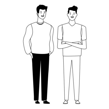 siyah ve beyaz erkekler avatar karikatür karakter