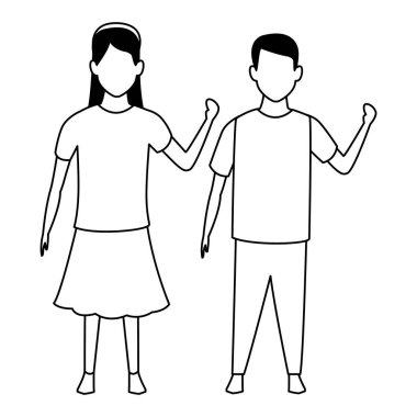 çocuk avatar çizgi film karakteri siyah beyaz