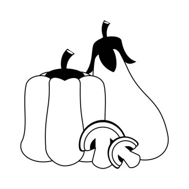 Siyah beyaz sebze sağlıklı gıda