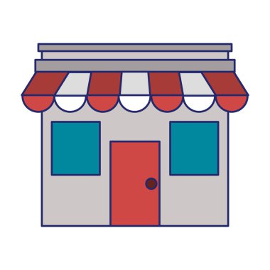 Mağaza iş bussiness e-ticaret izole mavi çizgiler