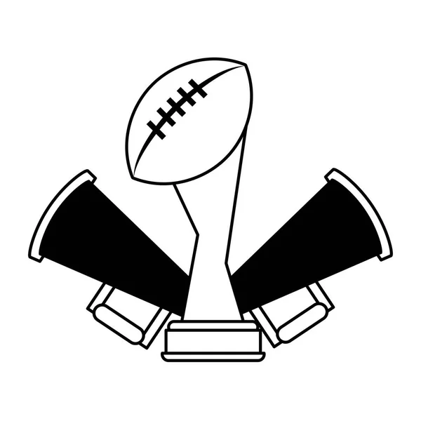 Jeux de football américain dessins animés en noir et blanc — Image vectorielle