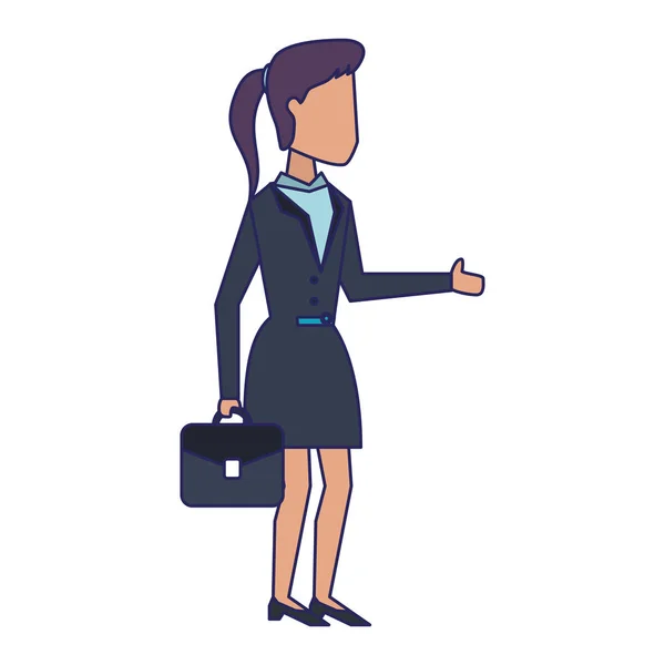 Executive donne d'affari avatar linee blu — Vettoriale Stock