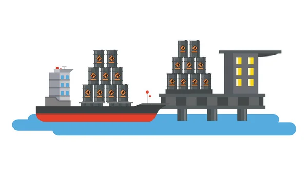 石油海平台 — 图库矢量图片