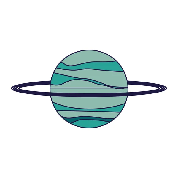 土星惑星銀河漫画孤立 — ストックベクタ