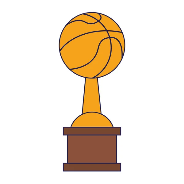 Coupe trophée de basket-ball lignes bleu championnat — Image vectorielle