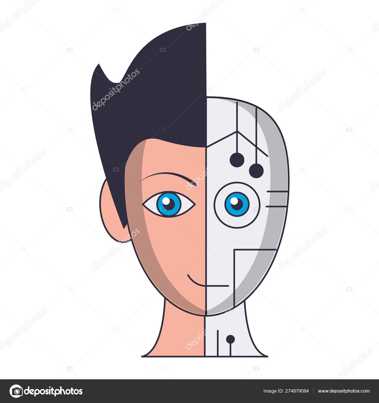 Robot human face Stock Vector by ©jemastock 274879084