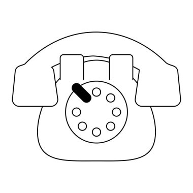 Siyah beyaz Vintage telefon iletişim cihazı