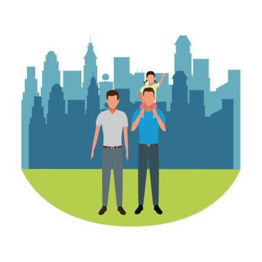 çocuk avatar çizgi film karakteri ile erkekler