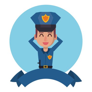 Polis ve boş kurdele afişi