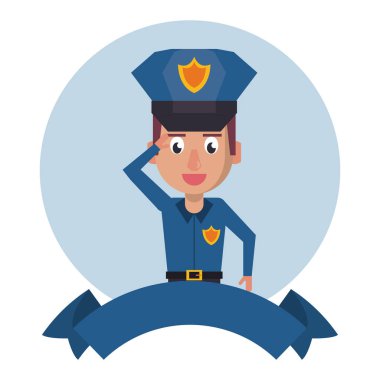 Polis ve boş kurdele afişi