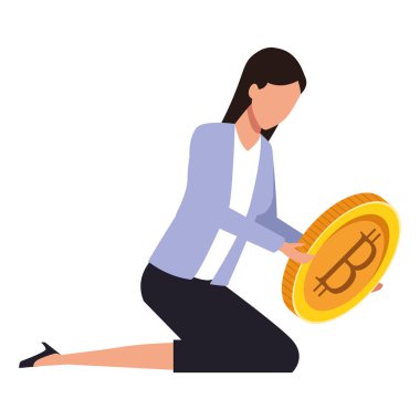 kripto para birimi ile iş kadını