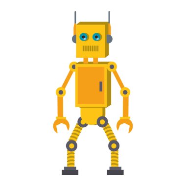 Robot komik karakter karikatür izole