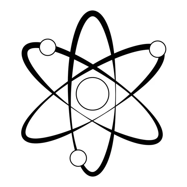 Atom Science symbol isolerad i svart och vitt — Stock vektor
