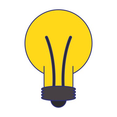 Ampul ampul büyük fikir sembolü izole mavi çizgiler