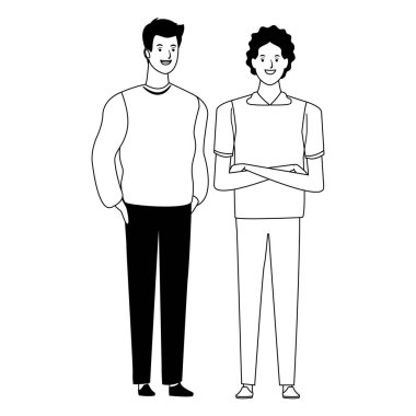 siyah ve beyaz erkekler avatar karikatür karakter