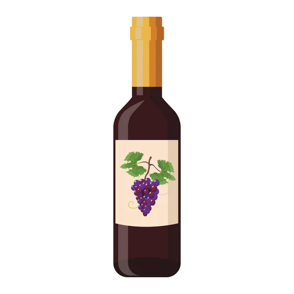 Bouteille de vin de raisin — Image vectorielle