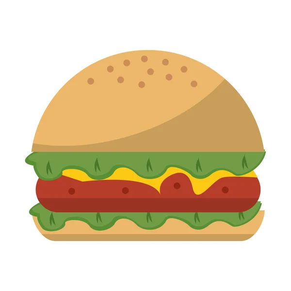 Hamburger gyorsétterem elszigetelt — Stock Vector