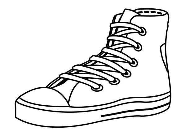 运动鞋图标孤立的黑色和白色 — 图库矢量图片