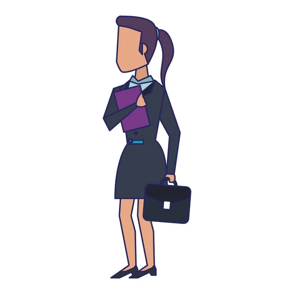 Executive businesswoman avatar blue lines — Stock Vector
