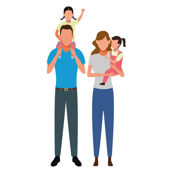 Familjen avatar tecknad figur — Stock vektor