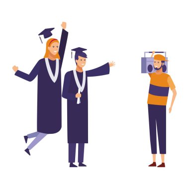 Öğrencilerin mezuniyet kutlaması