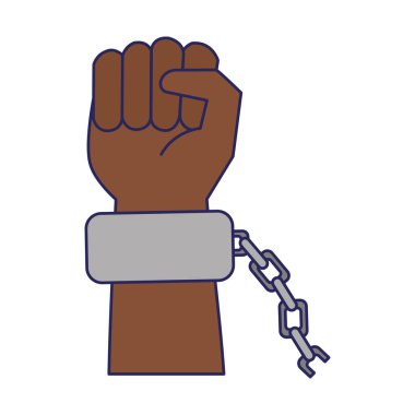 Zincir karikatür ile siyah el