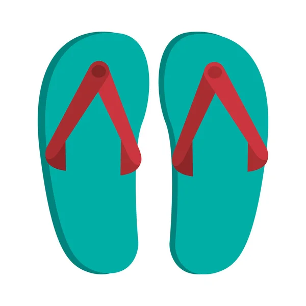 Sandalias verdes con rojo — Vector de stock