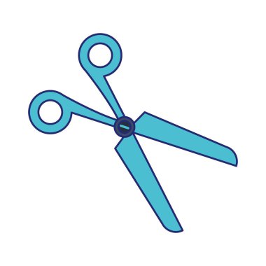 Makas okul gereçleri mavi çizgiler