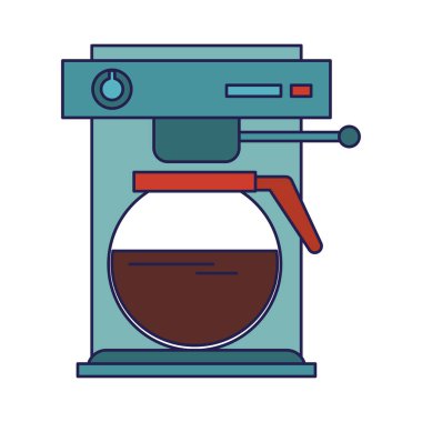 Sürahi mavi çizgileri olan kahve yapma makinesi