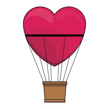 Sıcak hava balonu kalp şeklinde renkli