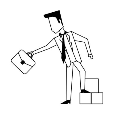 Executive işadamı avatar siyah beyaz