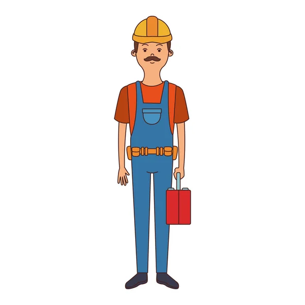 Trabalhador da construção Desenhos animados — Vetor de Stock