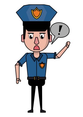 Polis memuru karikatür renkli