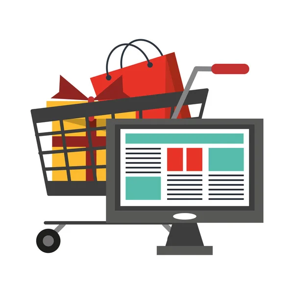 Zakupy online i płatności — Wektor stockowy