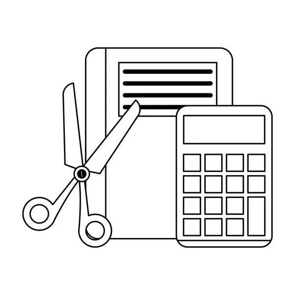 Affaires et bureau en noir et blanc — Image vectorielle