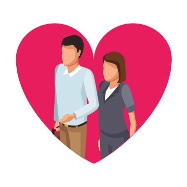 Evrak çantaları ile çift