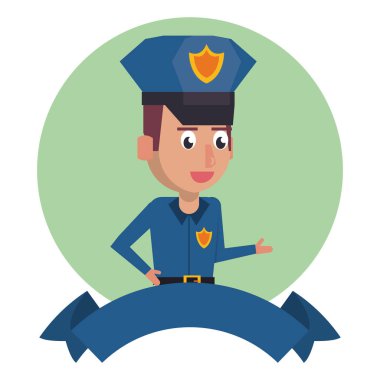 Polis ve boş kurdele afişi