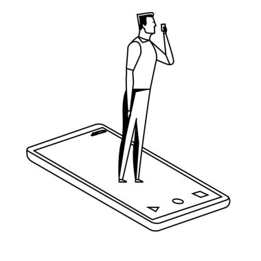 cep telefonu siyah ve beyaz üzerinde adam