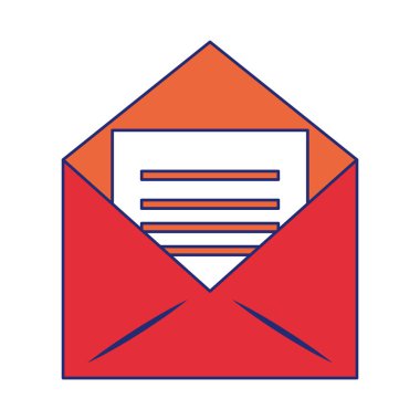 Zarf mektup simgesi mavi çizgili