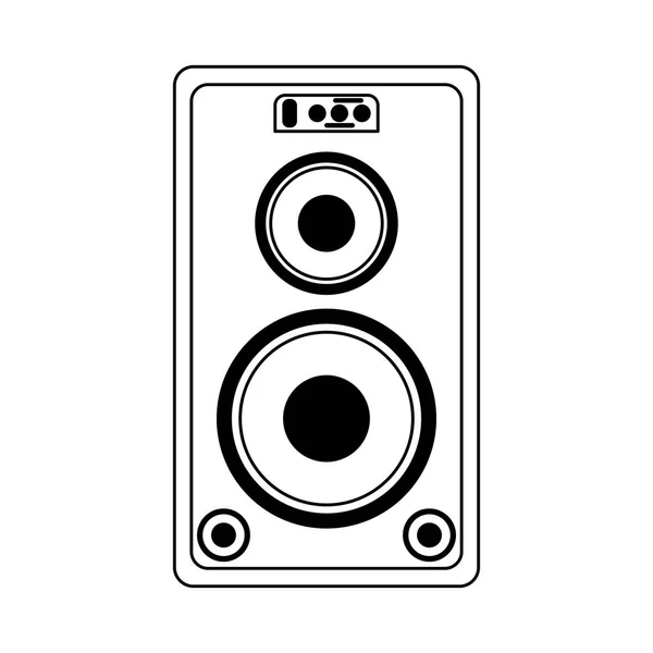 Haut-parleur de musique de fête avec basse en noir et blanc — Image vectorielle
