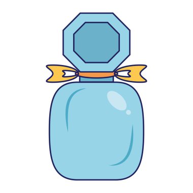 Parfüm cam şişe kozmetik ürün mavi çizgiler