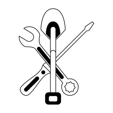 Anahtar kürek ve tornavida konstrüksiyon aleti