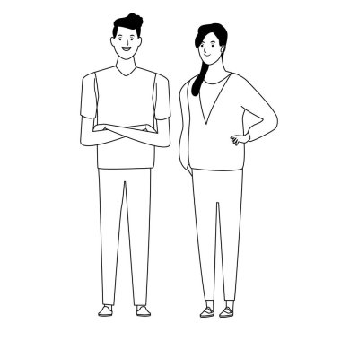 siyah ve beyaz çift avatar karikatür karakter