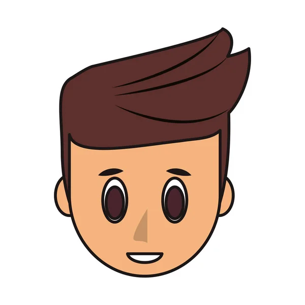 Joven cara de dibujos animados — Vector de stock