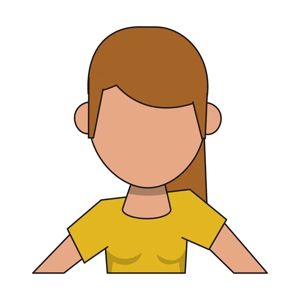 Mulher avatar personagem de desenho animado retrato — Vetor de Stock