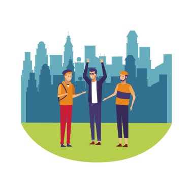 Arkadaşlar sahip eğlenceli karikatür