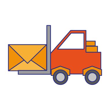 Forklift zarf sembolü karikatür ile