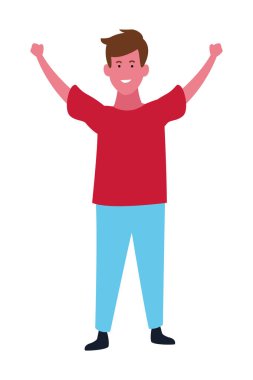 Çocuk çocuk gülümseyen karikatür