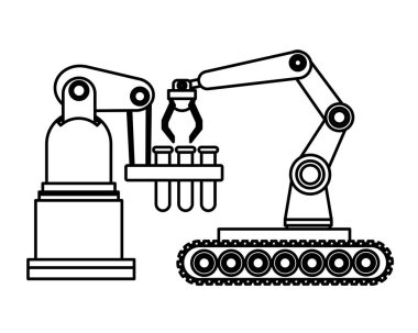 test tüpleri siyah ve beyaz robotik silah mobil