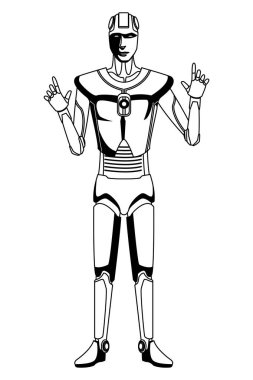 insansı robot avatar siyah ve beyaz